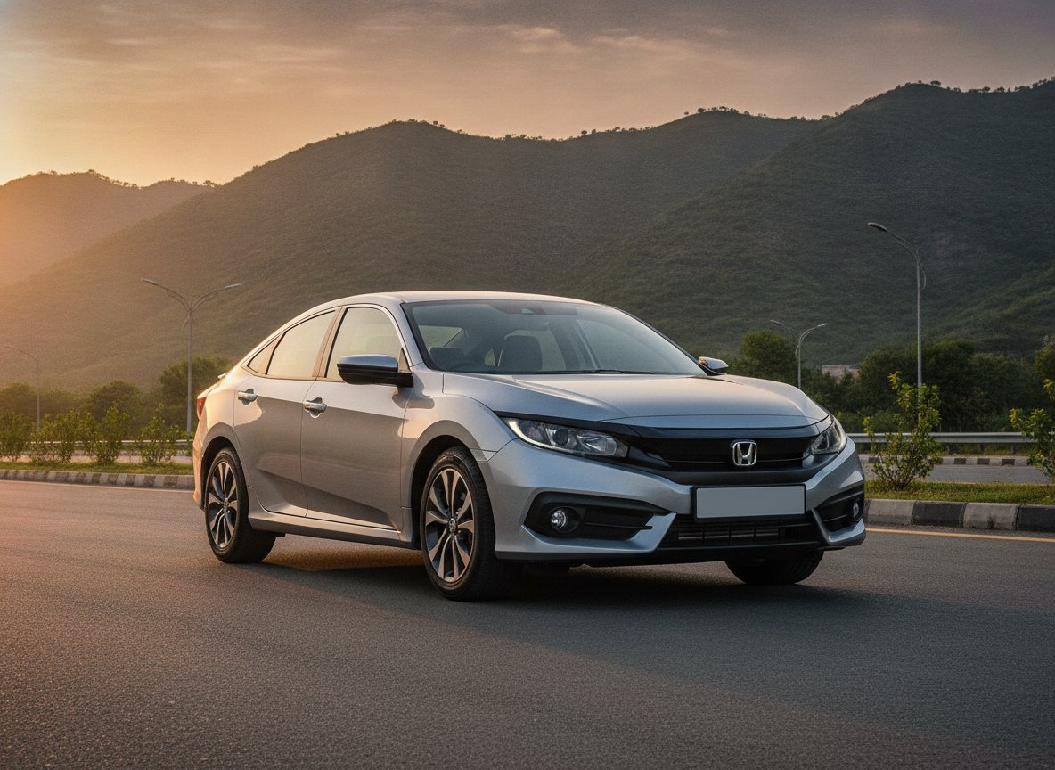 Silver Honda Civic executive sedan for corporate fleet rental in Islamabad